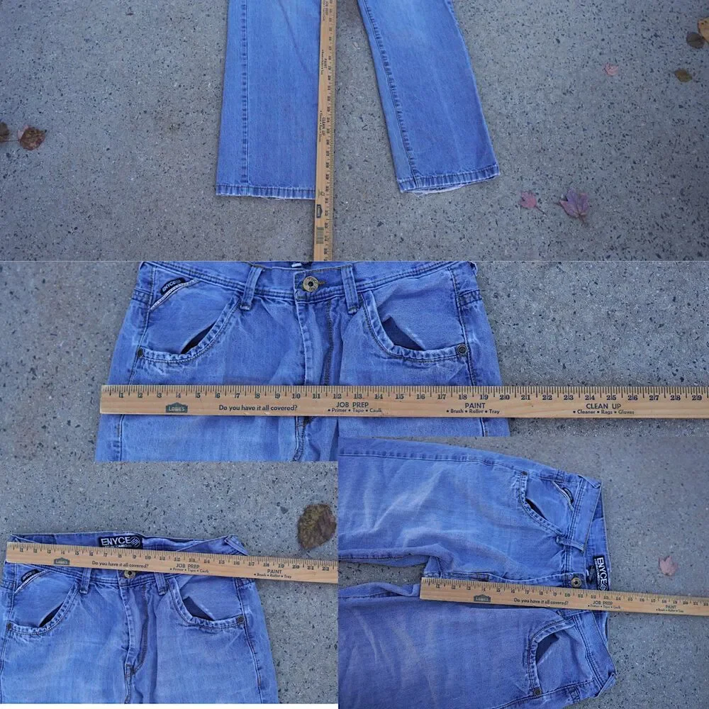 Vintage Enyce Jeans W34 Straight Leg Y2K Streetwear 100% Cotton Embroidered